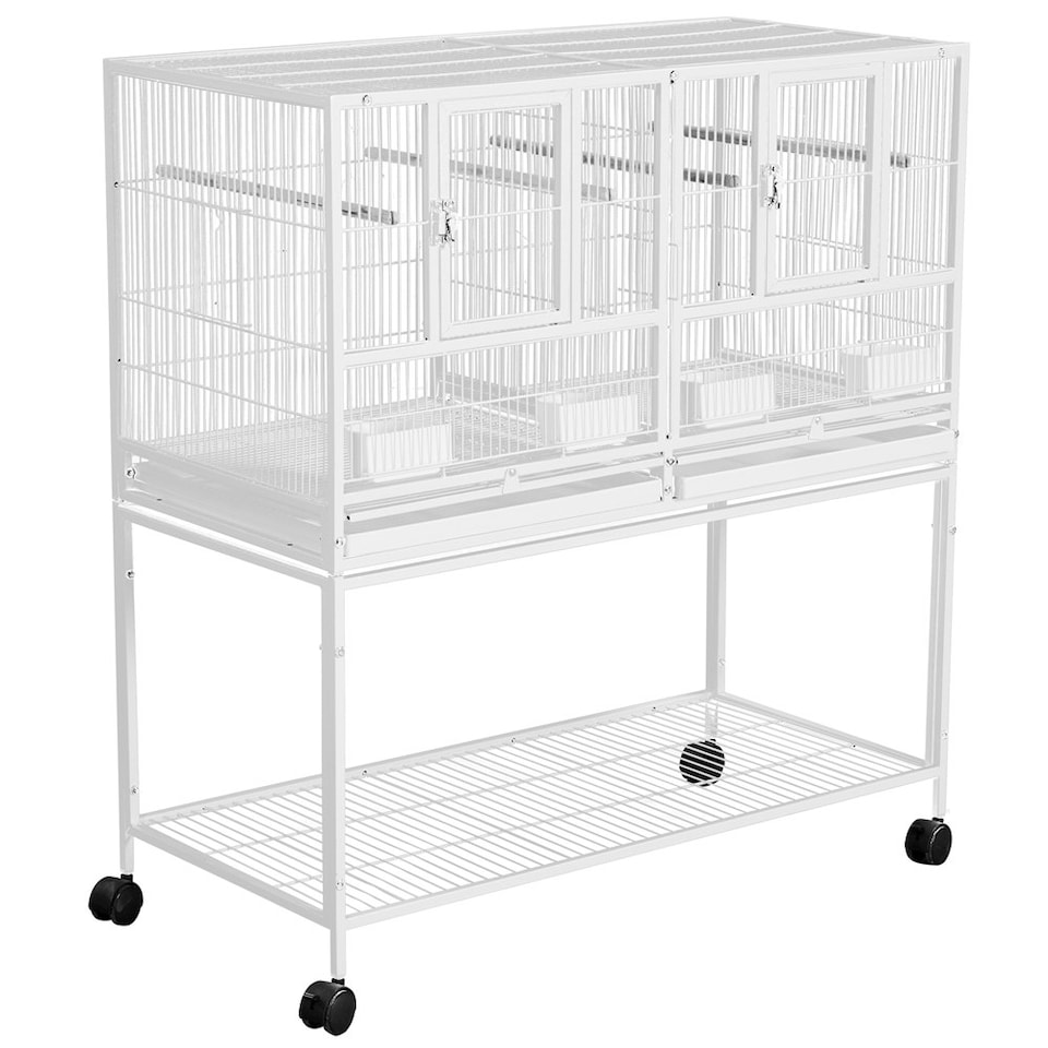 image 1 of Yaheetech 105 cm Tall Stackable and Divided Breeder Cage White