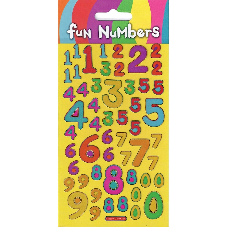 Paper Projects Fun Reusable Numbers Stickers - Multicoloured - One Size