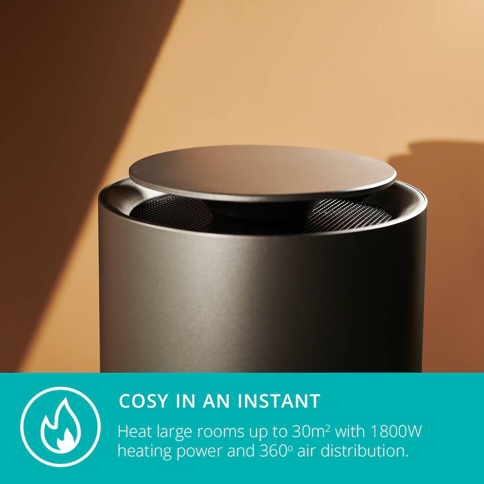 image 1 of Duux ThreeSixty 2 Smart Ceramic Fan Heater, 1800W Heating Power - Grey