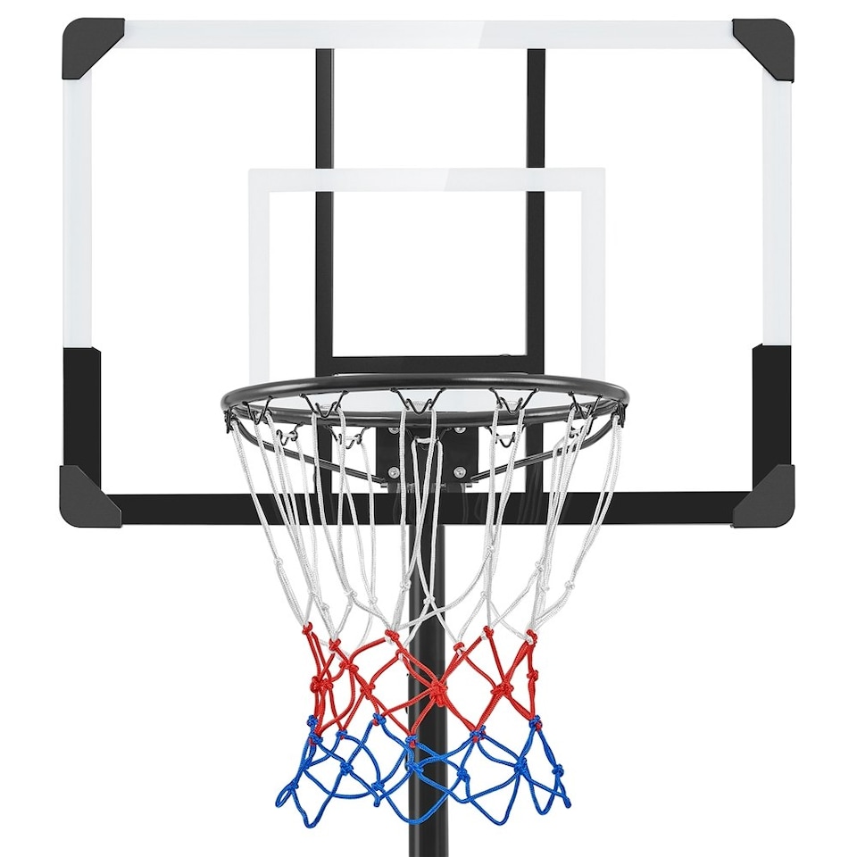 image 1 of Yaheetech Height-Adjustable Basketball Hoop Black/White