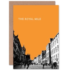 Royal Mile Edinburgh Famous Street Orange Scottish Scotland Card