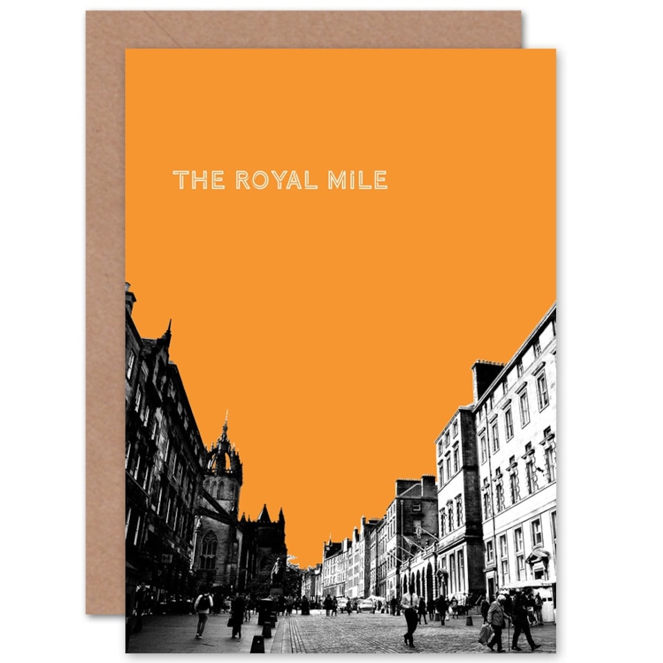 image 1 of Royal Mile Edinburgh Famous Street Orange Scottish Scotland Card
