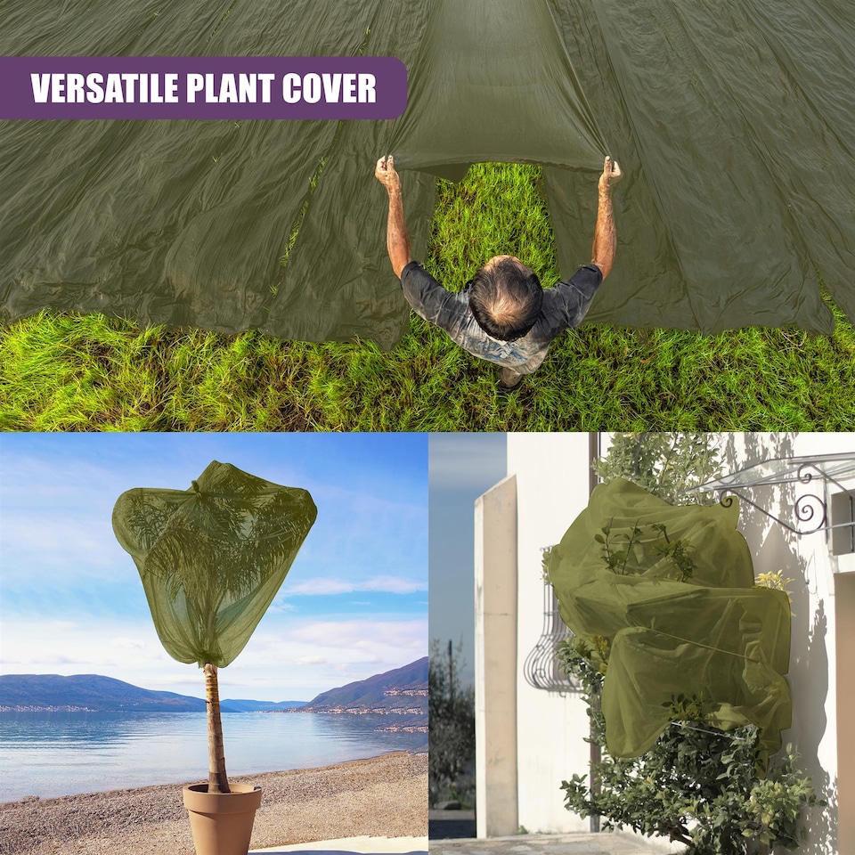 image 1 of GEEZY Cover For Plants Protective Fleece Green 1 Pack