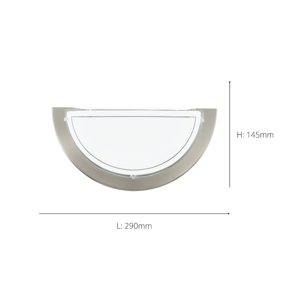 image 1 of EGLO Planet 1 Semi-Circular Steel Matte Nickel Wall Light White