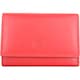 image 2 of London Leathergoods Womens Tri Fold Money Holder Magnetic Flap Purse Wallet | Red | Red