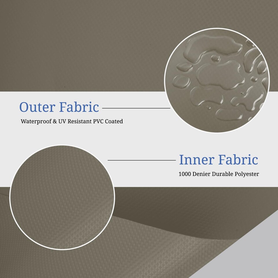 image 1 of Covers&All Waterproof & UV-resistant Round Table Top Cover, 30 in Diameter x 4 in H, Beige
