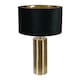 image 4 of ValueLights Lexy Antique Brass Dimmable Table Lamp Black Velvet Gold Shade and Bulb
