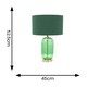 image 2 of ValueLights Leigh Green Fabric Drum Shade and Forest Green Glass Gold Trim Table Lamp & LED Bulb
