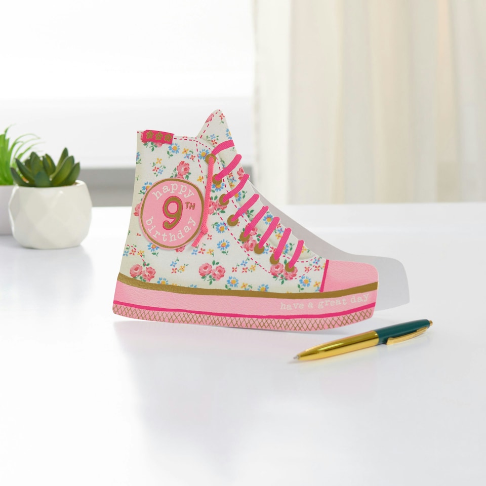 image 1 of 9th Birthday Card - Pink shoe