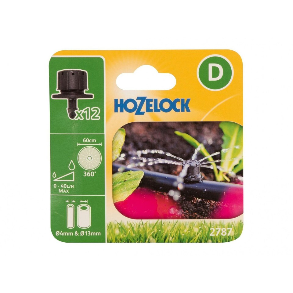 image 1 of Hozelock 2787 End Of Line Adjustable Mini Sprinkler 4/13mm (pack 12) - Multi Colour - Pack of 12