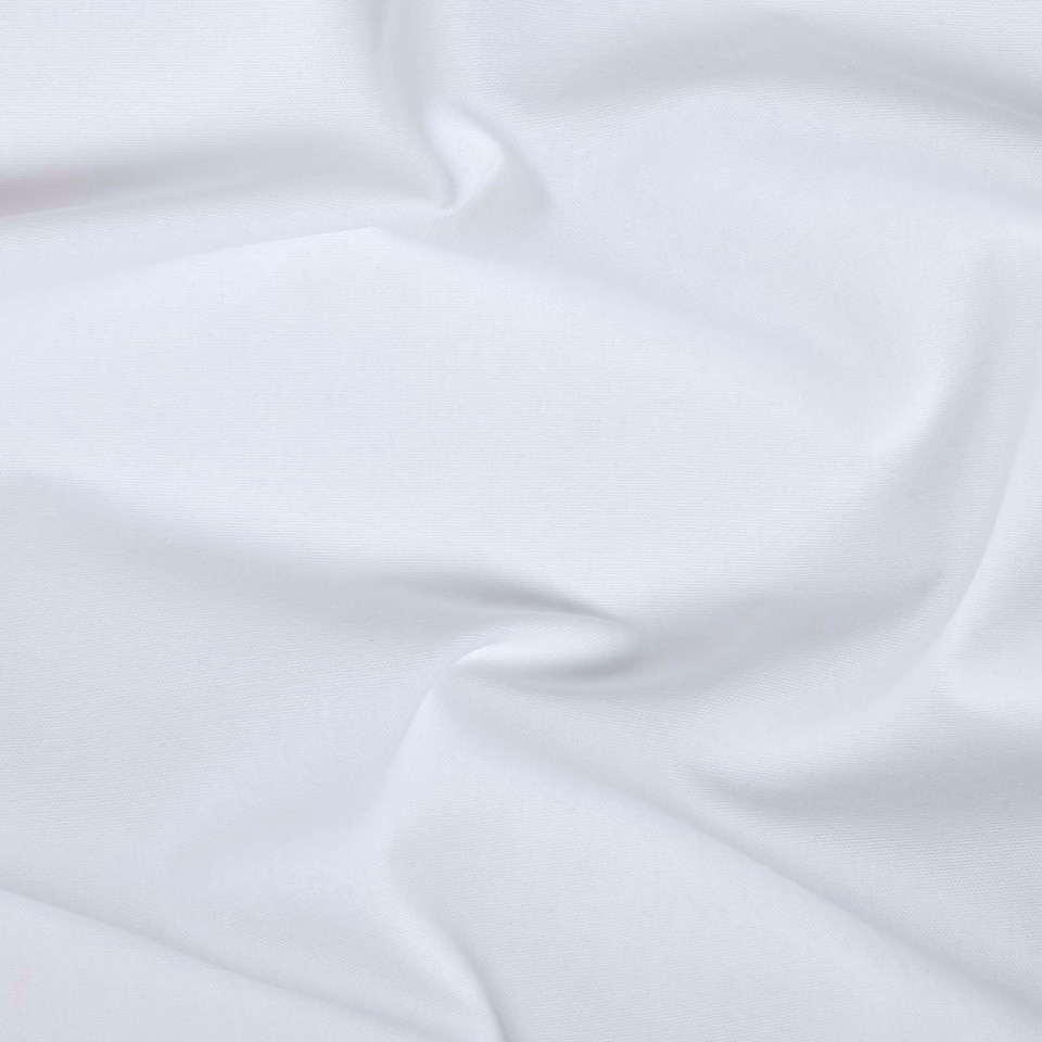 image 1 of Homescapes Pure Cotton Plain White Fabric 150 cm Wide | White | 150cm(60") wide, sold per metre length