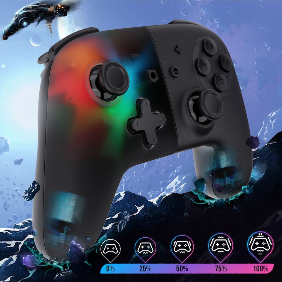 image 1 of Onipad Black Star Bluetooth Controller for Nintendo Switch, PC, Mobile