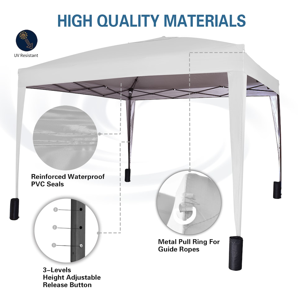 image 1 of MCC Direct Gazebo 3x3 Pop up Garden Outdoor Tent Patio Canopy Marquee with Sides