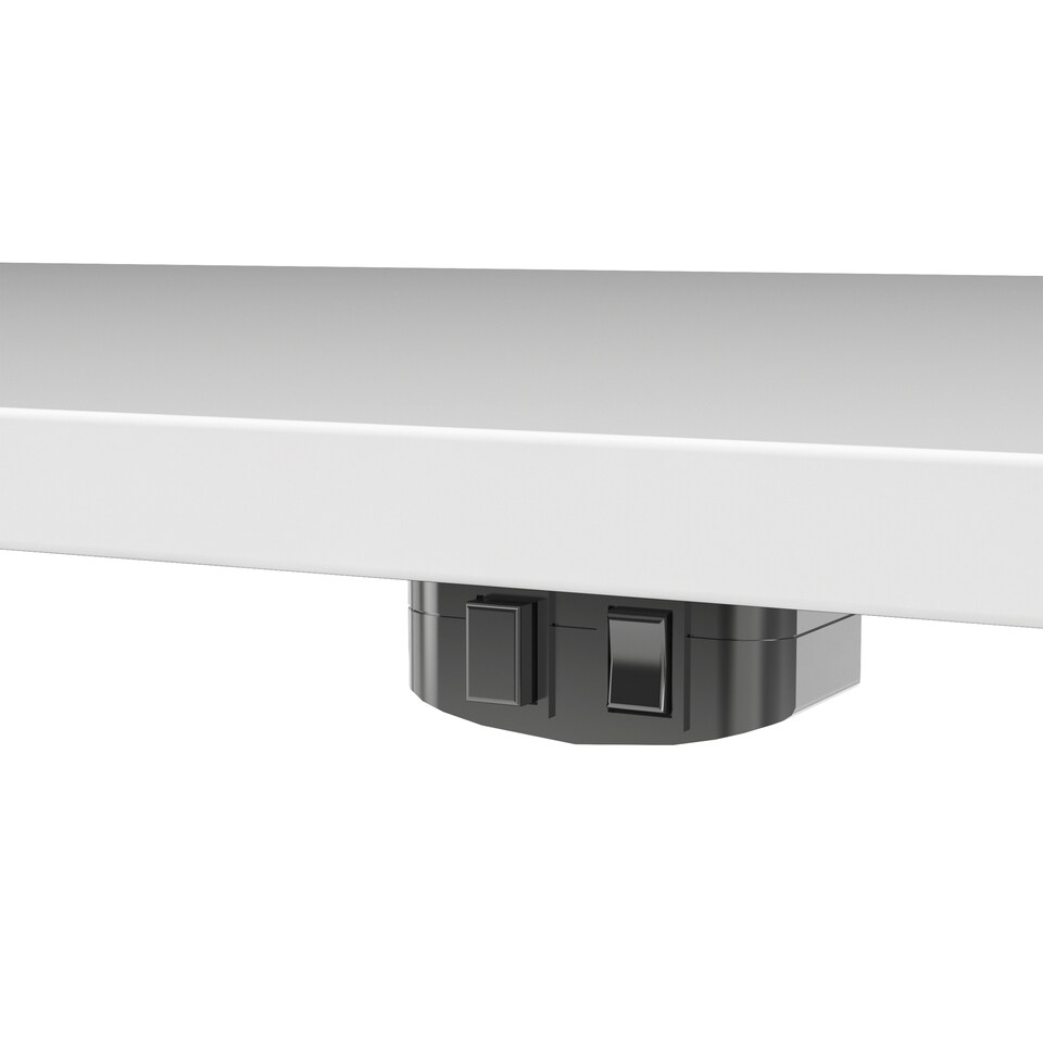image 1 of Prima Desk 150cm in White with Height Adjustable Legs with Electric Control in Silver Grey Steel