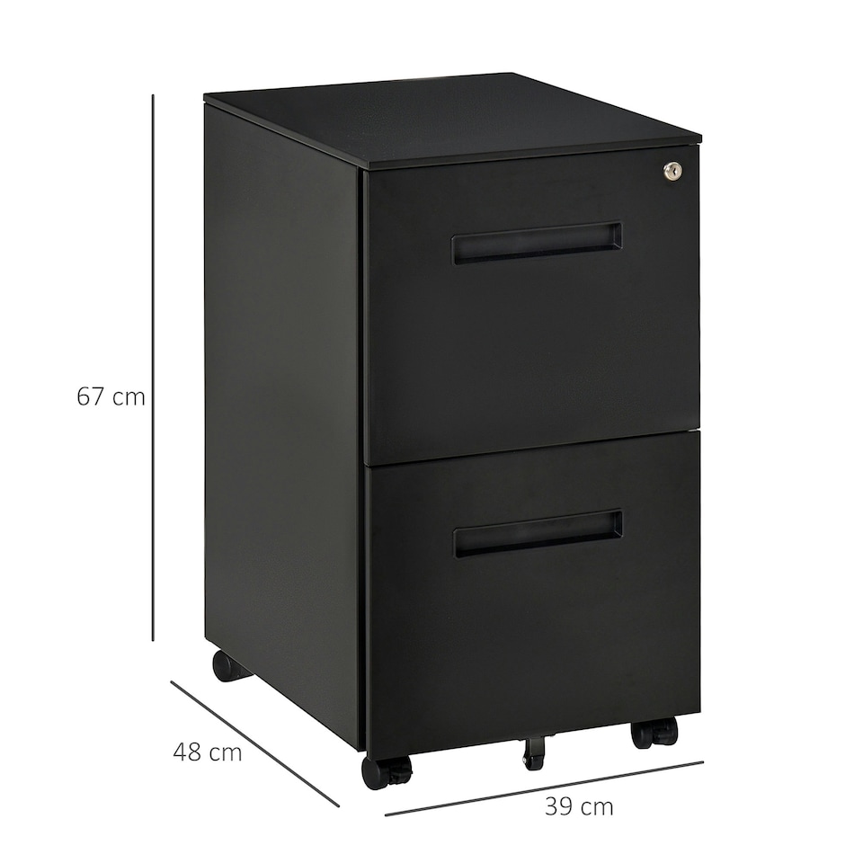 image 1 of Vinsetto Lockable File Cabinet w/ Adjustable Hanging File Folder