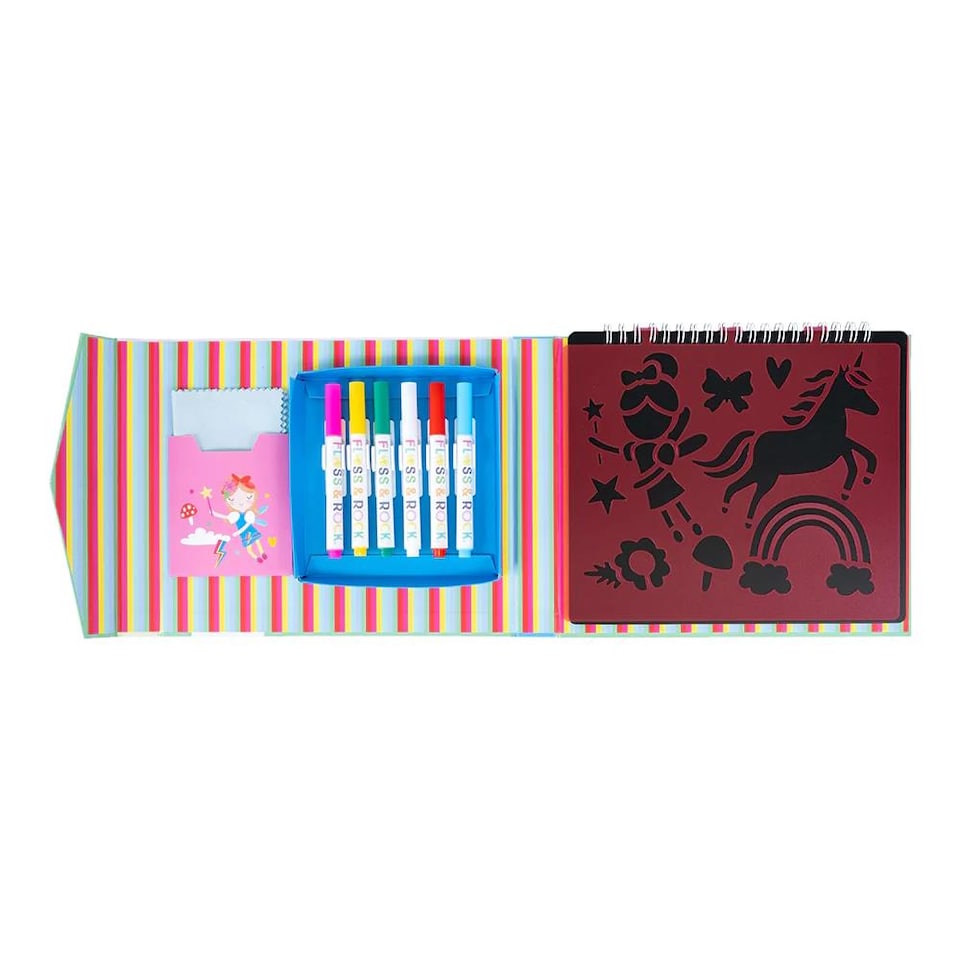 image 1 of Wipeable Chalk Board Sketchbook - Rainbow Fairy