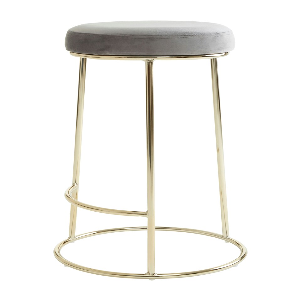 image 1 of Interiors by Premier Manhattan Grey Velvet Tall Bar Stool