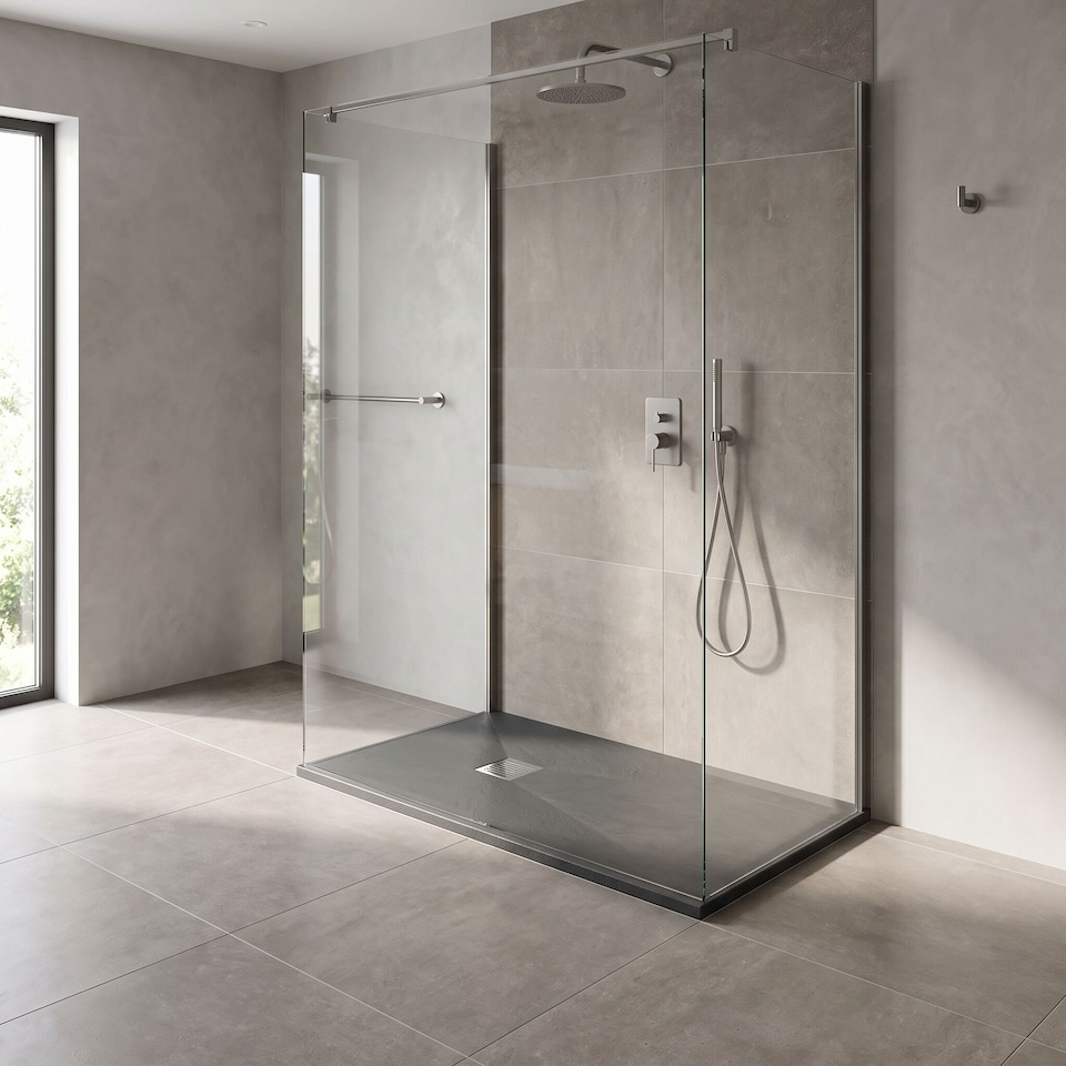 image 1 of Balterley Premium Slimline Rectangular Shower Tray | Grey | Grey Slate | 1