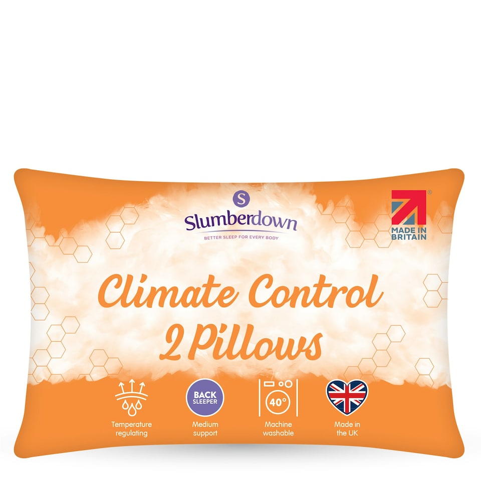 image 1 of Slumberdown Climate Control Pillow, Medium Support, 2 Pack