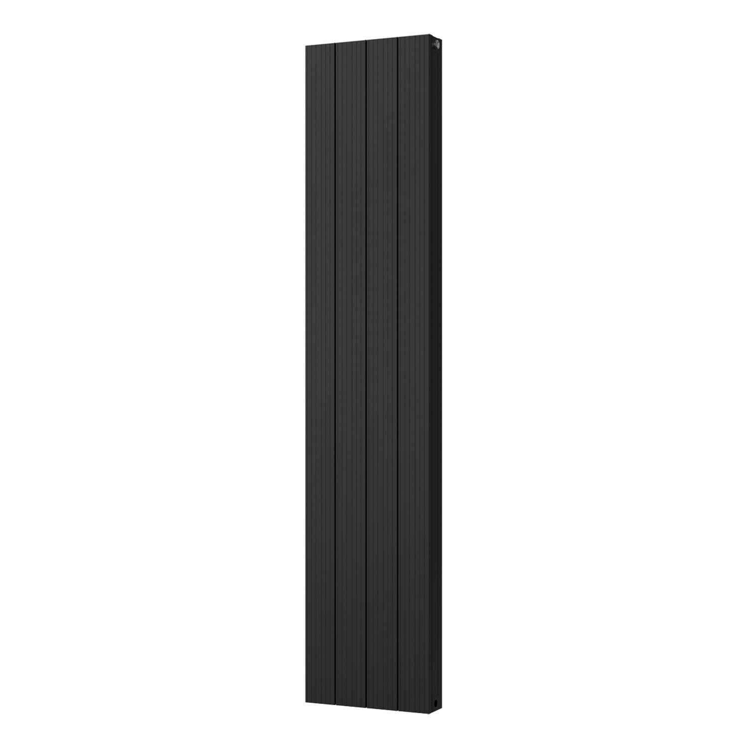 Thetford Vertical Double Panel Grooved Bathroom Radiator - Black (H) 1800mm x (W) 372mm