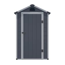 4 x 3 (1.34m x 1.04m) Single Door Apex Plastic Shed - Dark Grey