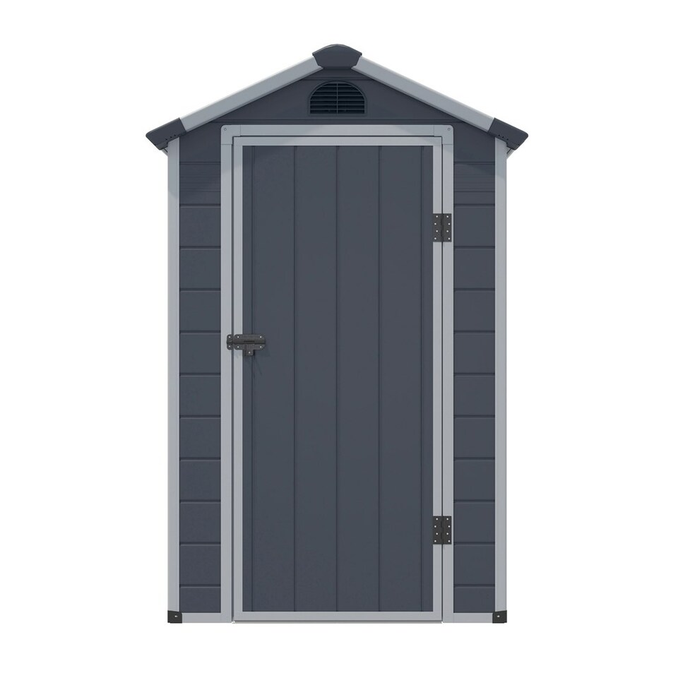 image 1 of 4 x 3 (1.34m x 1.04m) Single Door Apex Plastic Shed - Dark Grey