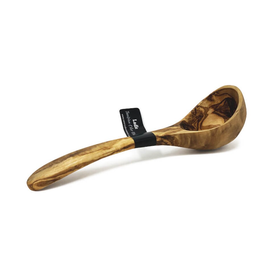 image 1 of Verano Spanish Ceramics Olive Wood Cookware Ladle - 25cm