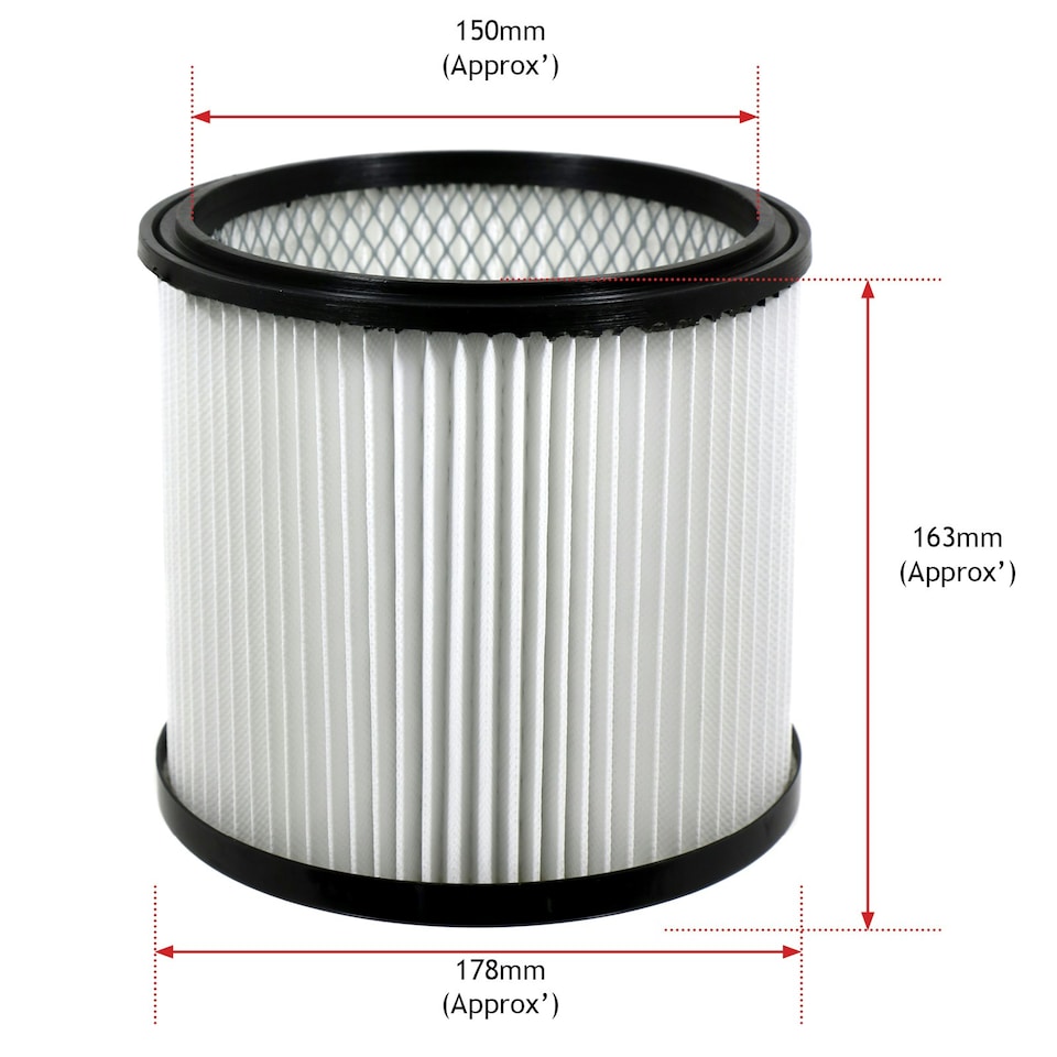 image 1 of SPARES2GO Cartridge Filter compatible with Guild 8642240 8815785 GWD30 GWD30P 30L Wet Dry Vacuum Cleaners