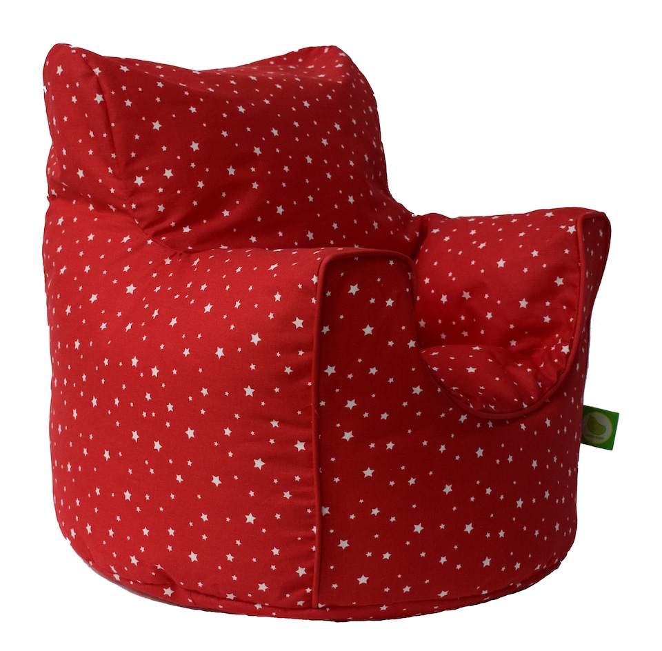 image 1 of Bean Lazy Red Stars Bean Bag Armchair Child Teen Size