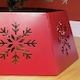 image 8 of HOMCOM Hexagon Christmas Tree Base Cover with Hollow Snowflake Patterns Red