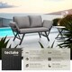 image 2 of Garden Sofa Sintra - multi-functional, UV and weather resistant | Black | light grey/black | 61 x 157 x 89 cm | 1