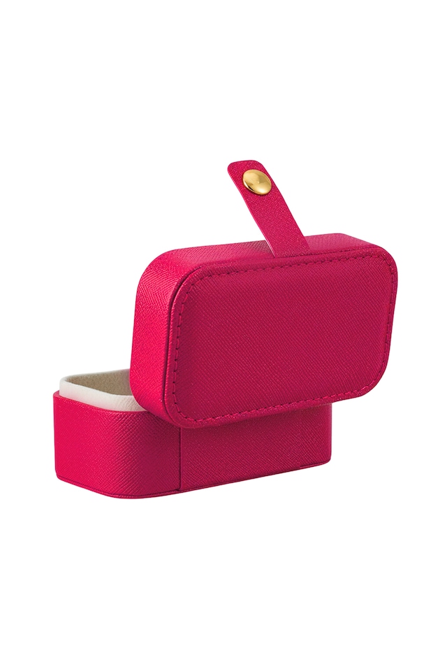 image 1 of Living and Home Portable Mini Jewelry Box Organizer-Red | Red