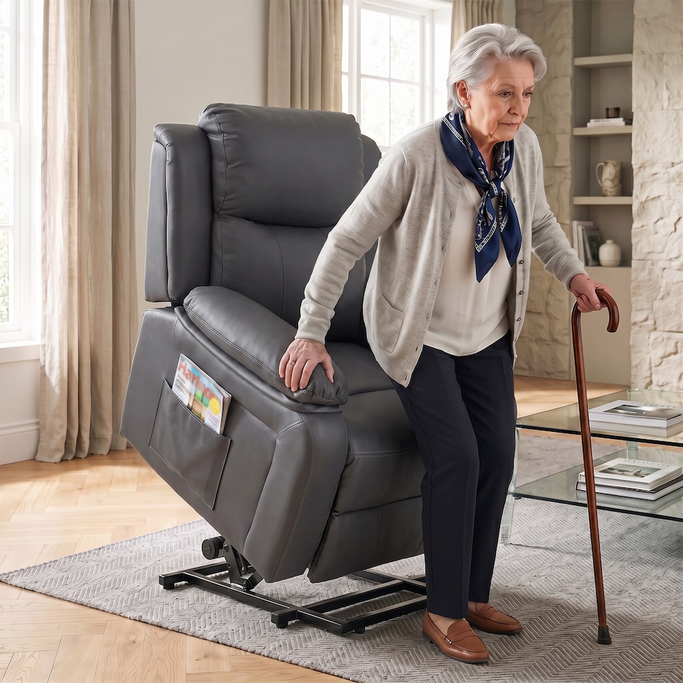image 1 of HOMCOM Riser and Recliner Chair Power Lift Recliner with Remote