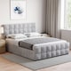 image 1 of Vida Designs Valentina 5ft King Size Ottoman Bed Storage Fabric Upholstered, Crushed Velvet Silver, 150 x 200cm