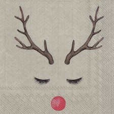 IHR  Cool Rudolph Brown Cocktail Napkin 25cm 3ply  20 Pack