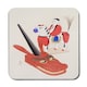 image 3 of Set Of 12 Placemats And Coasters With Designer Artwork Wood Bottom