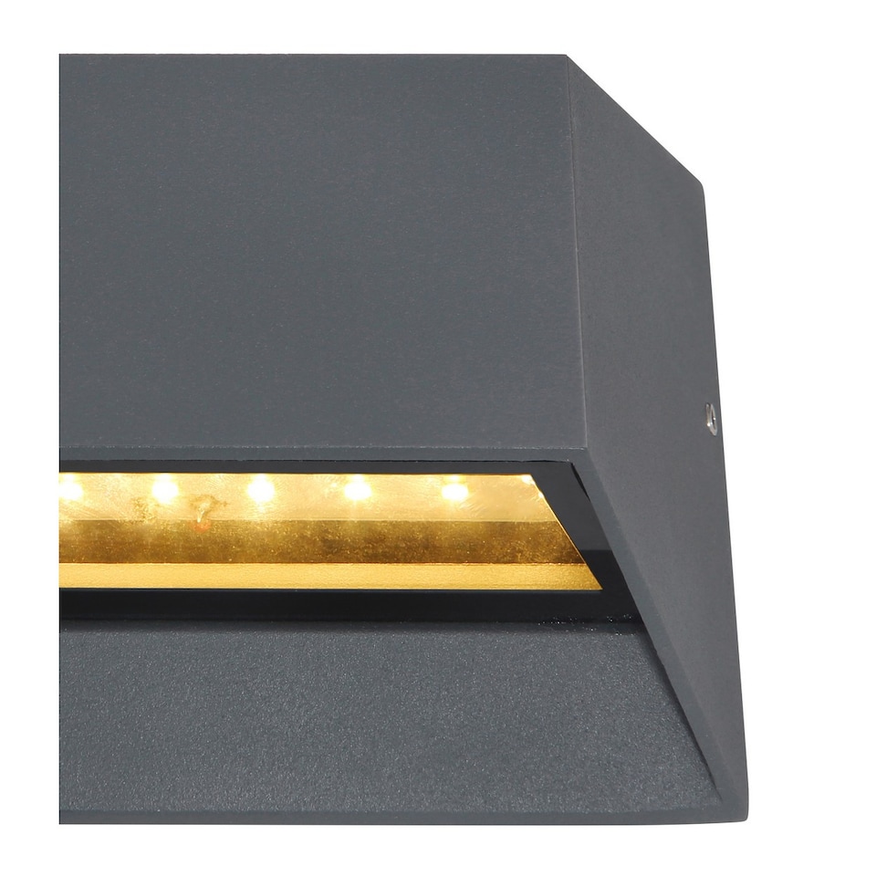image 1 of Honna Outdoor Up Down Wall Lamp Anthracite IP54 Clear Glass Shade LED 3000K