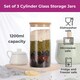 image 4 of Set of 3 1200ml Clear Cylinder Spaghetti Glass Storage Jars
