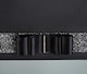image 4 of FURNISHED Blackout Roller Blind with Black Glitter Trim and Black Bow Trimmable Window Shade | Black | Black | (W) 145cm x (L) 210cm