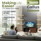 image 5 of Centurion Supports Gallus Premium Walnut with 2-Walnut Drawers and 3-Shelves 32"-55" LED/OLED/LCD TV Cabinet | Brown | 1