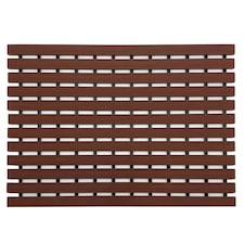 PVC Duckboard Non-Slip Shower Mat - 61cm x 43cm | Brown | Brown