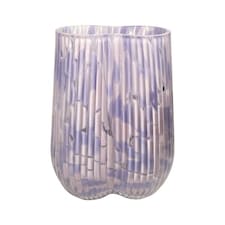 Straits Small Textured Glass Flower Vase 20cm Pink