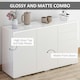 image 5 of HOMCOM High Gloss Frame Side Cabinet with 2 Door and 2 Drawer | Cream
