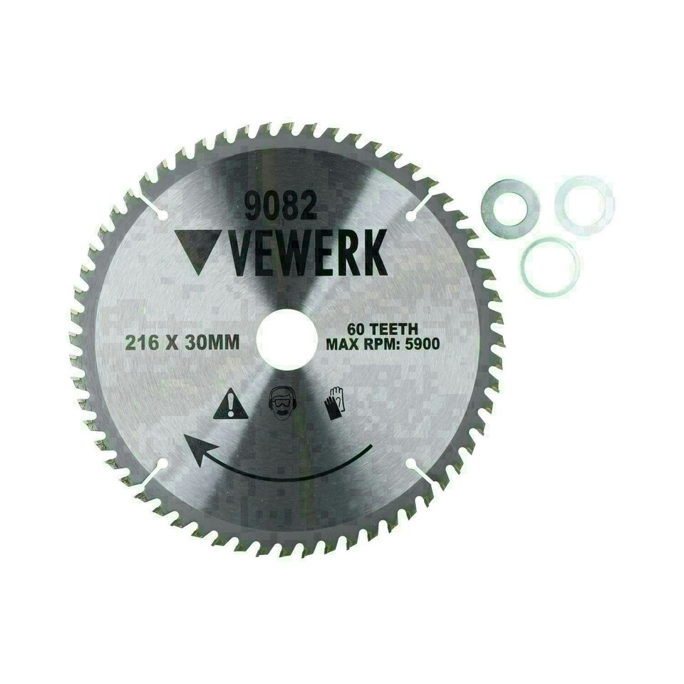 image 1 of 216mm x 30mm TCT Tungsten Carbide Tipped Circular Saw Blades 60 Teeth