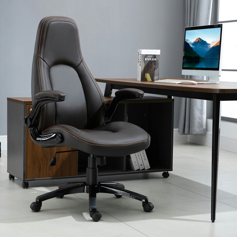 image 1 of Vinsetto High Back Office Chair Adjustable Height Swivel Chair w/ Tilt Function