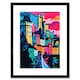 image 1 of Nottingham City Vibrant Abstract Pop Cityscape 9x7" Black Framed Wall Art Print