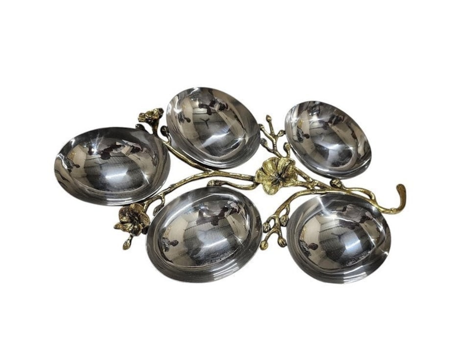 image 1 of Fruit Bowl - Brass - L6 x W33 x H22 cm Silver | Silver