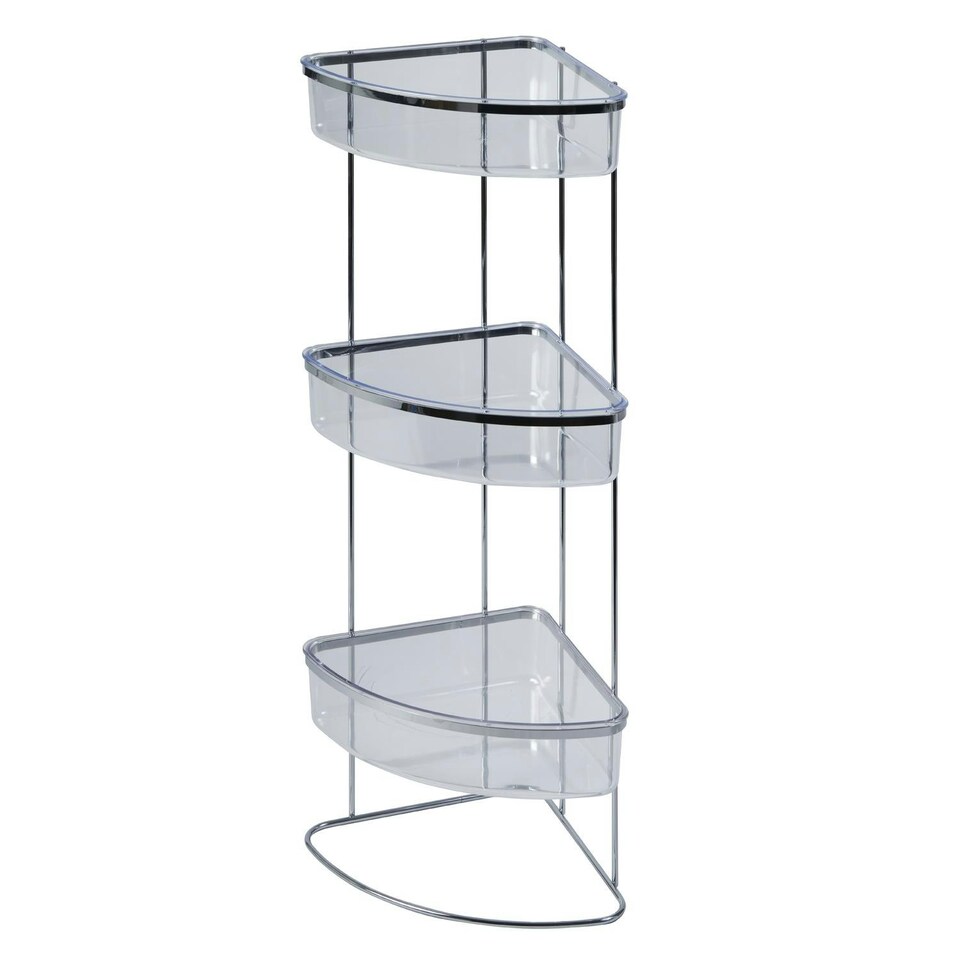 image 1 of Showerdrape Pure Chrome Freestanding Bathroom Floor Corner Caddy