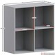 image 3 of Vida Designs Durham 2x2 Cube Storage Bookcase Display Unit, Grey