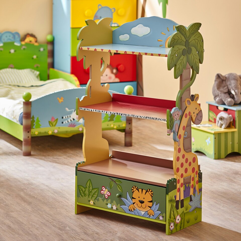 image 1 of Teamson Kids Sunny Safari Bookshelf Toy Furniture